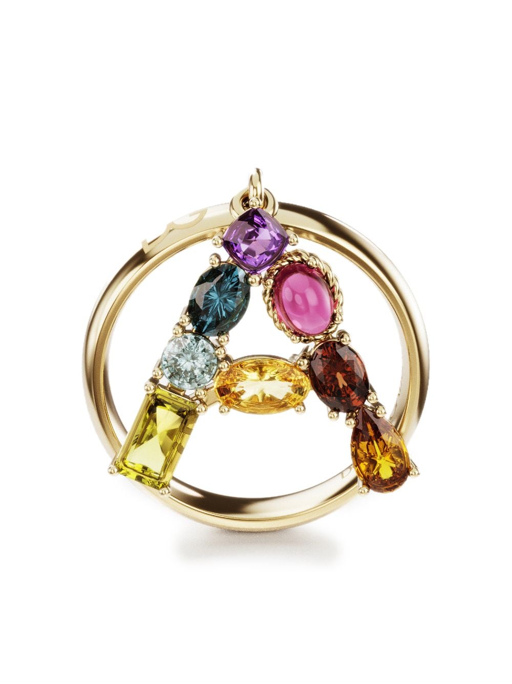 Dolce & Gabbana 18kt Rainbow Alphabet A Gelbgoldring von Dolce & Gabbana