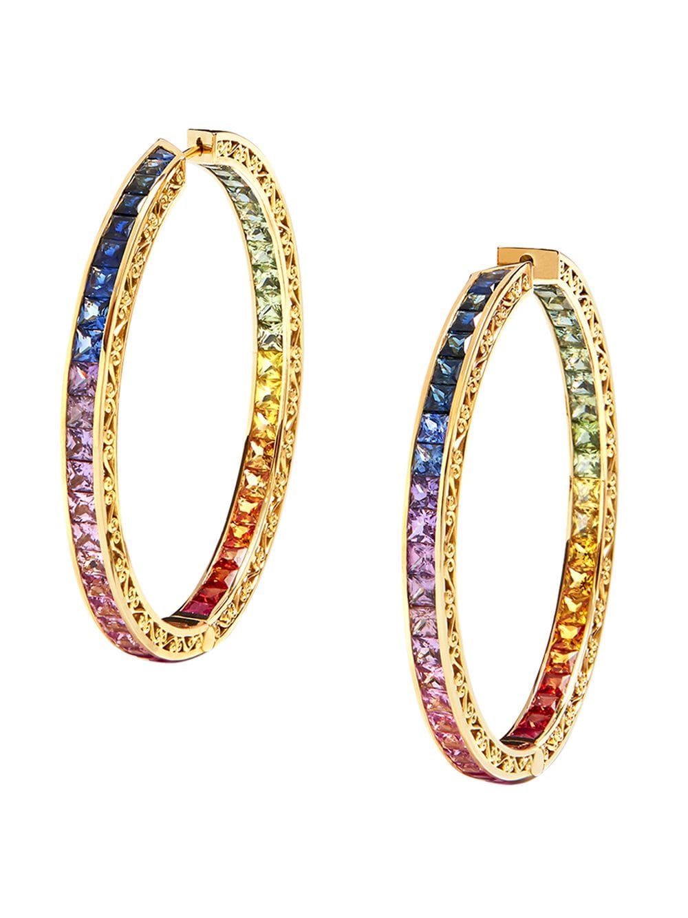 Dolce & Gabbana 18kt 'Rainbow' Gelbgoldcreolen mit Saphiren von Dolce & Gabbana