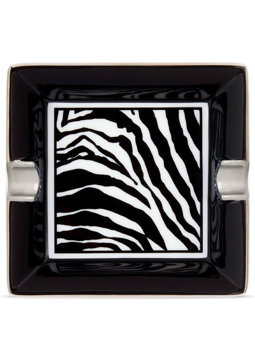 Dolce & Gabbana Aschenbecher mit Zebra-Print - Schwarz von Dolce & Gabbana