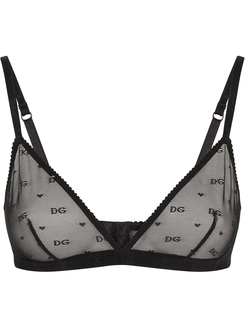 Dolce & Gabbana Triangel-BH aus Jacquard-Tüll - Schwarz von Dolce & Gabbana