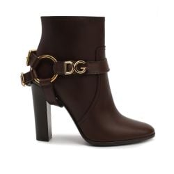 Dolce & Gabbana Braune Lederstiefeletten von Dolce & Gabbana