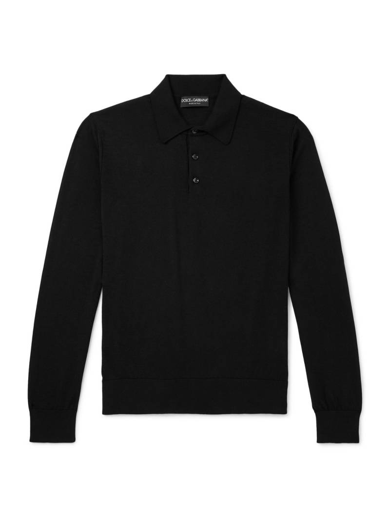 Dolce&Gabbana - Cashmere Polo Shirt - Men - Black - IT 46 von Dolce&Gabbana