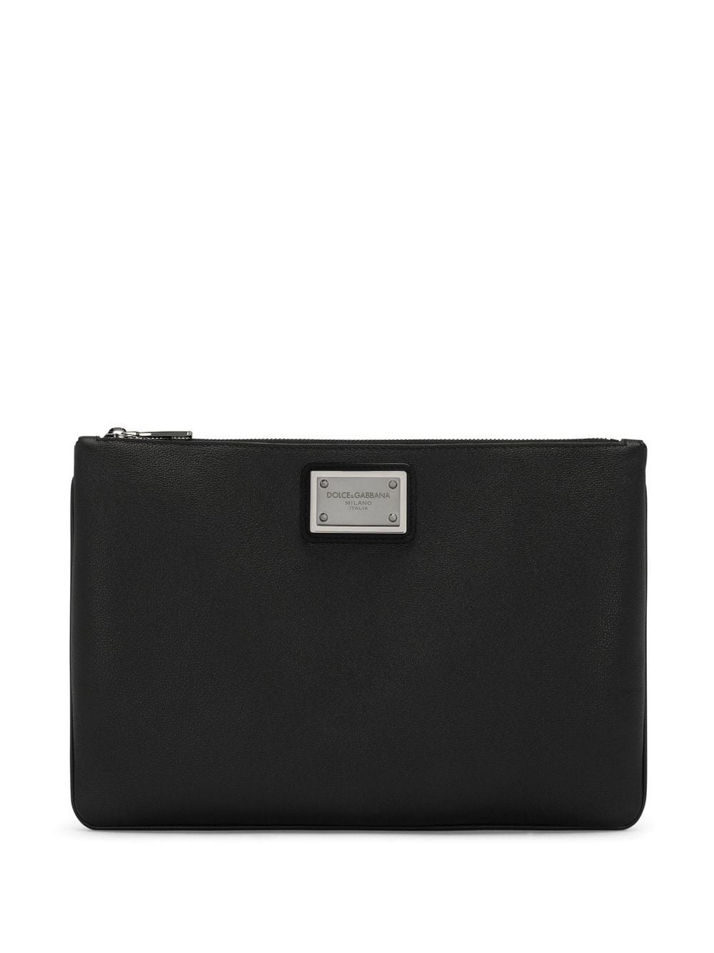 Dolce & Gabbana Clutch mit Logo-Schild - Schwarz von Dolce & Gabbana