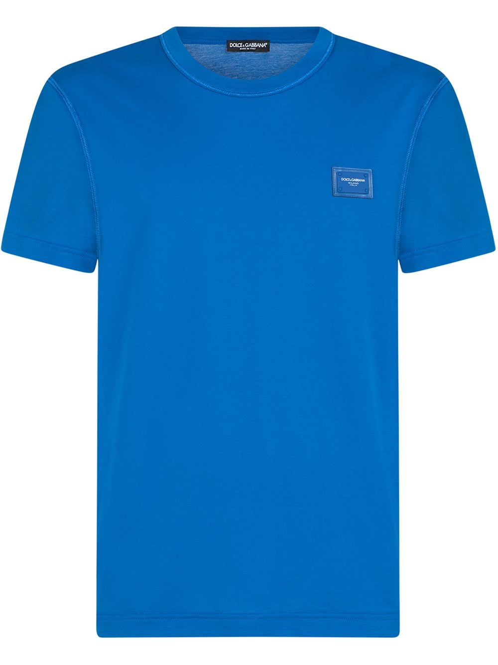 Dolce & Gabbana T-Shirt mit Logo-Schild - Blau von Dolce & Gabbana