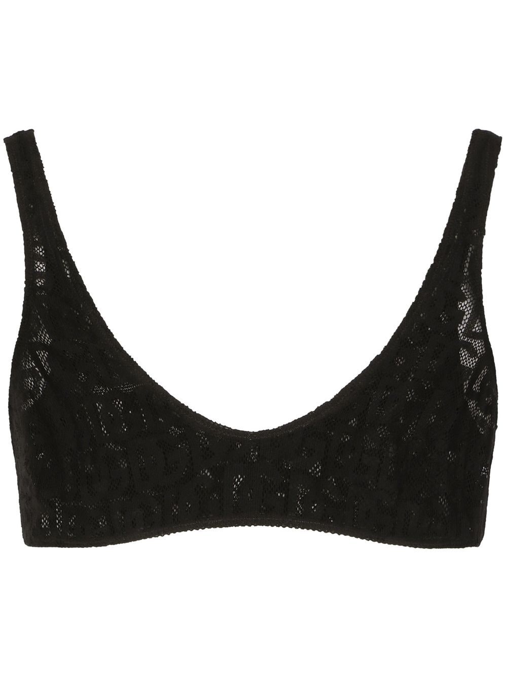 Dolce & Gabbana Jacquard-Bralet mit DG-Logo - Schwarz von Dolce & Gabbana