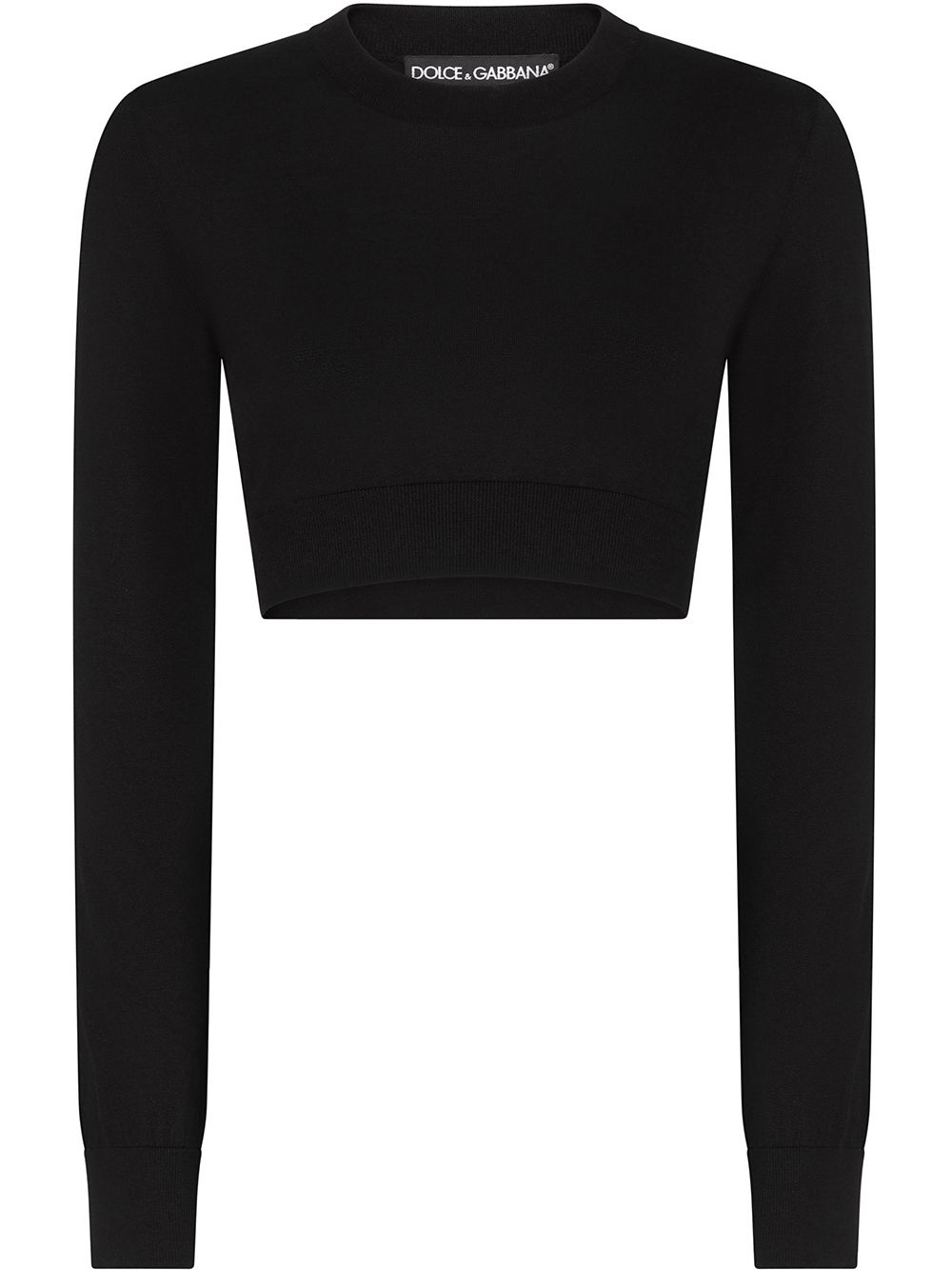 Dolce & Gabbana Cropped-Strickpullover aus Seide - Schwarz von Dolce & Gabbana