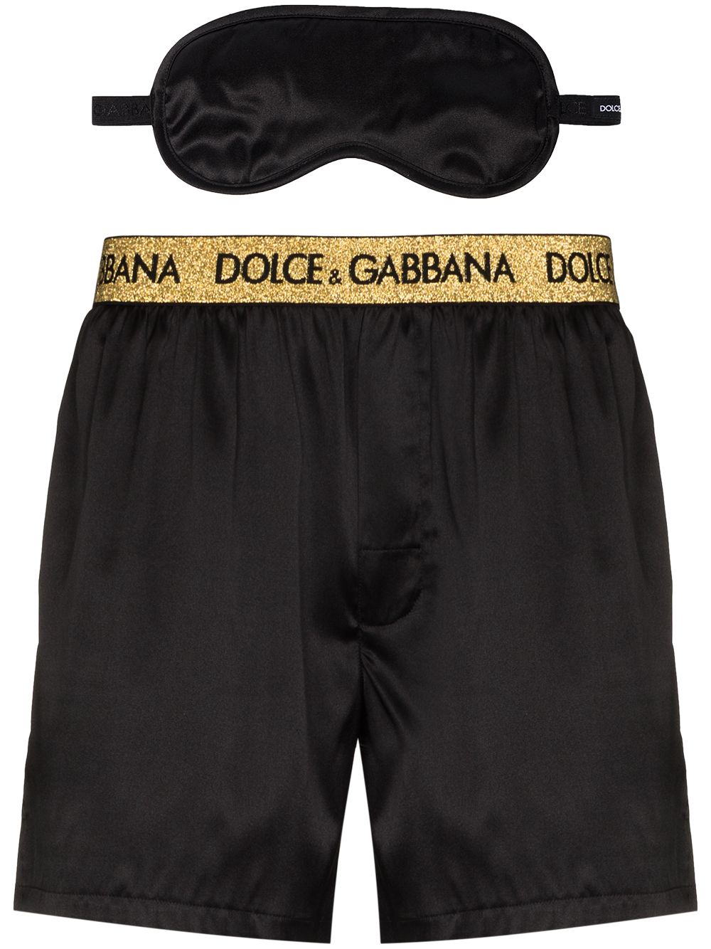 Dolce & Gabbana Set mit Satinshorts - Schwarz von Dolce & Gabbana