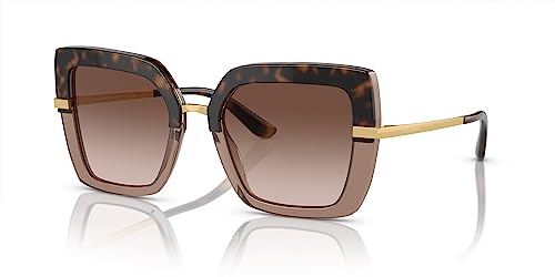 Dolce & Gabbana Damen 0DG4373 Sonnenbrille, TOP Havana ON TRANSP Brown, 52 von Dolce & Gabbana