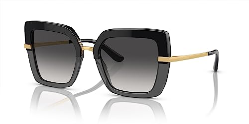 Dolce & Gabbana Damen 0DG4373 Sonnenbrille, TOP Black ON TRANSPARENT Black, 52 von Dolce & Gabbana