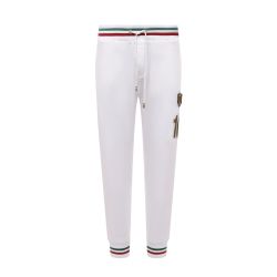 Dolce & Gabbana Herren Weiß Baumwoll Sweatpants Mit Logo von Dolce & Gabbana