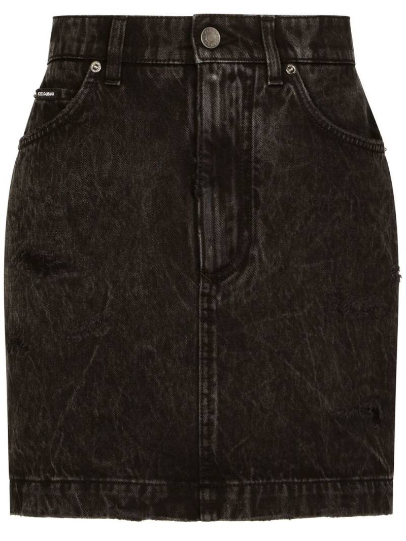 Dolce & Gabbana Hoch sitzender Jeans-Minirock - Schwarz von Dolce & Gabbana