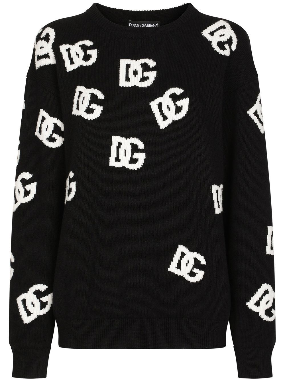 Dolce & Gabbana Kaschmirpullover mit DG-Logo - Schwarz von Dolce & Gabbana