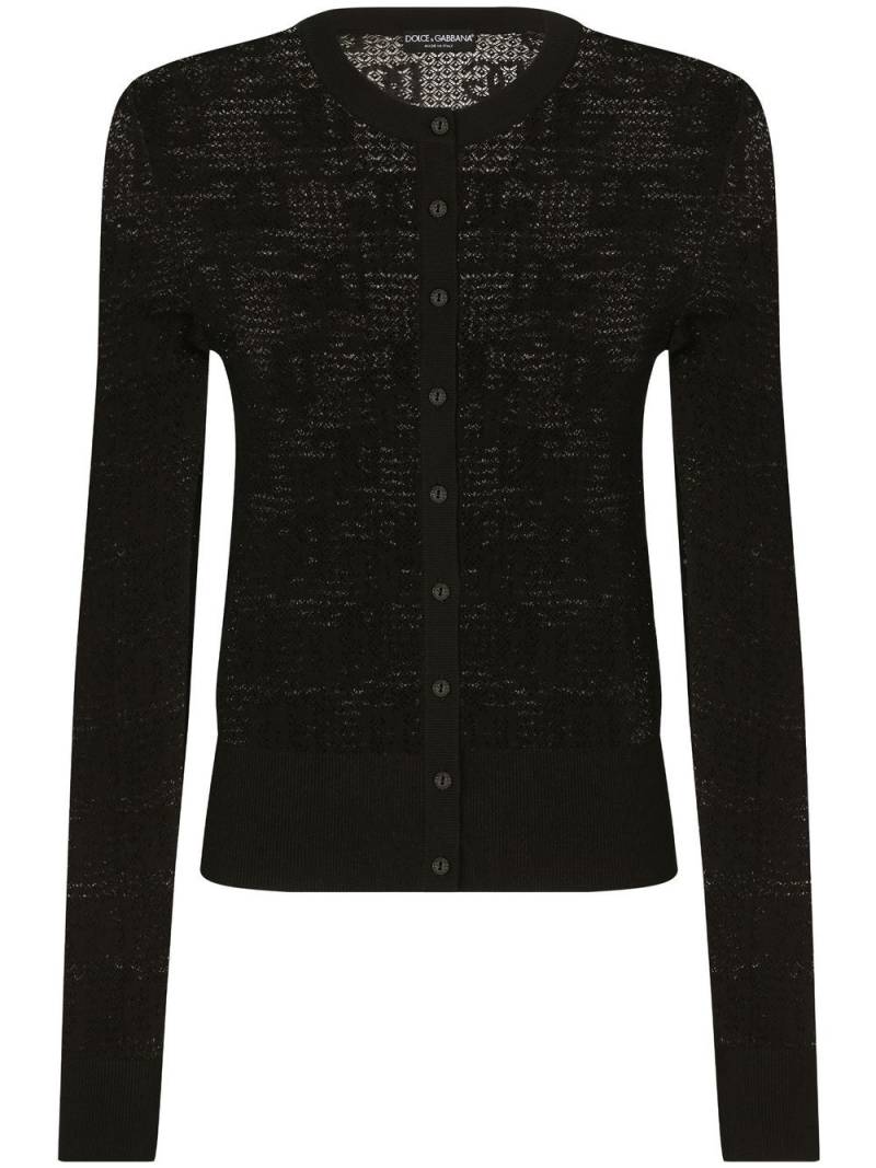 Dolce & Gabbana Jacquard-Cardigan mit DG-Logo - Schwarz von Dolce & Gabbana