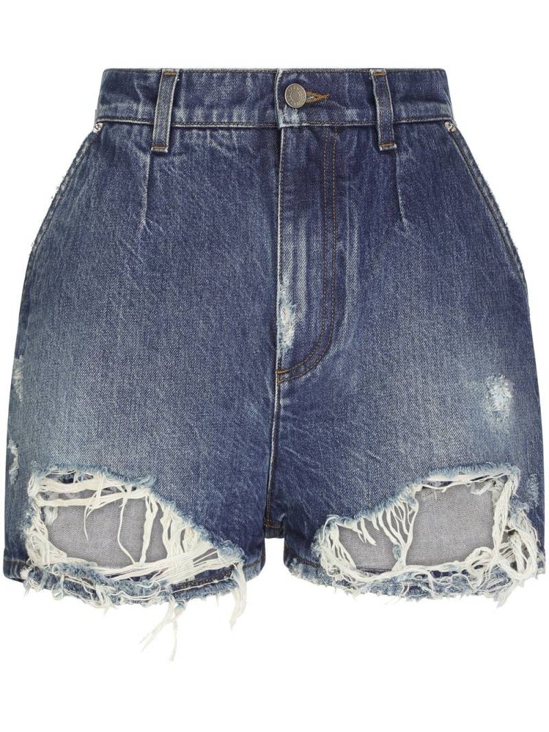 Dolce & Gabbana Jeans-Shorts im Distressed-Look - Blau von Dolce & Gabbana