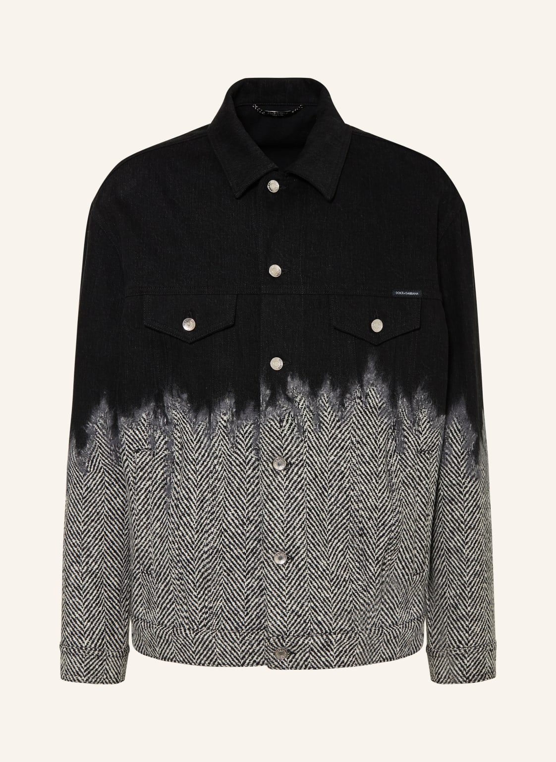 Dolce & Gabbana Jeansjacke Im Materialmix schwarz von Dolce & Gabbana