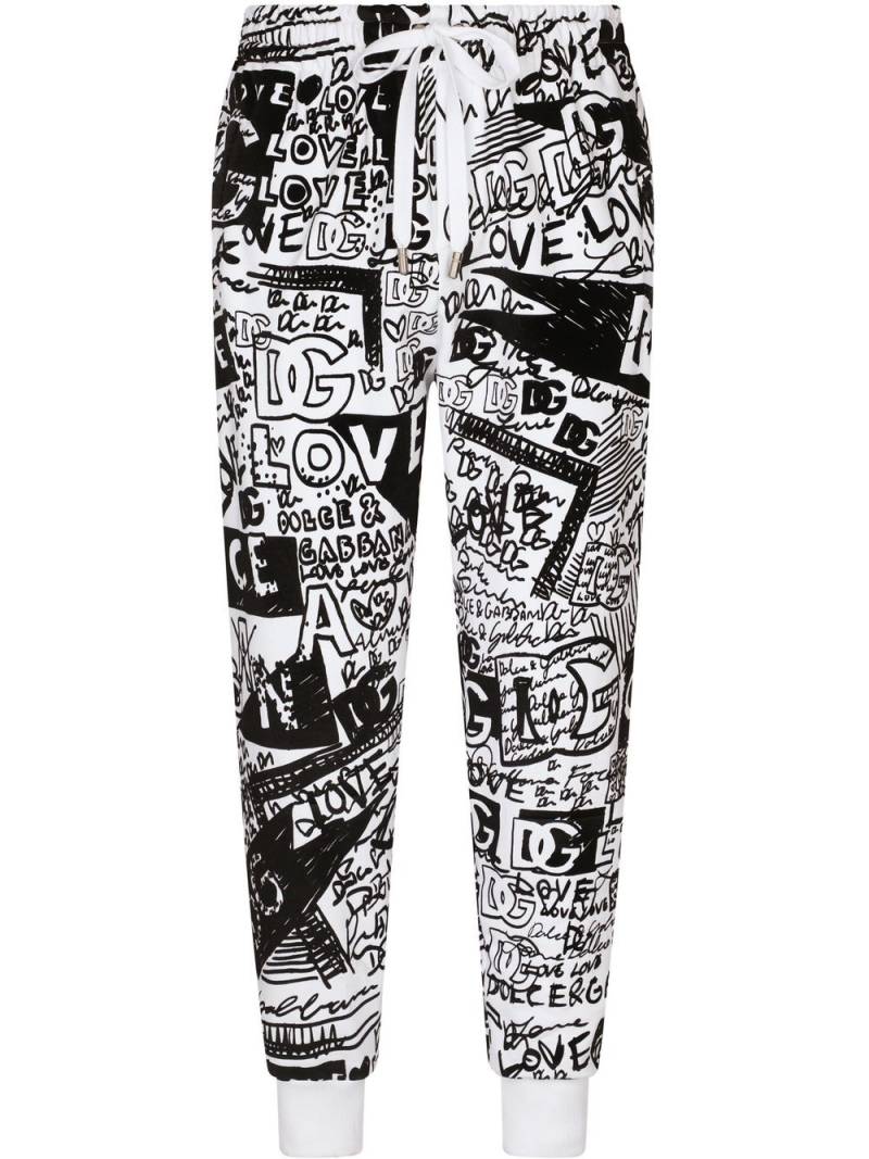 Dolce & Gabbana Jogginghose mit grafischem Print - Weiß von Dolce & Gabbana