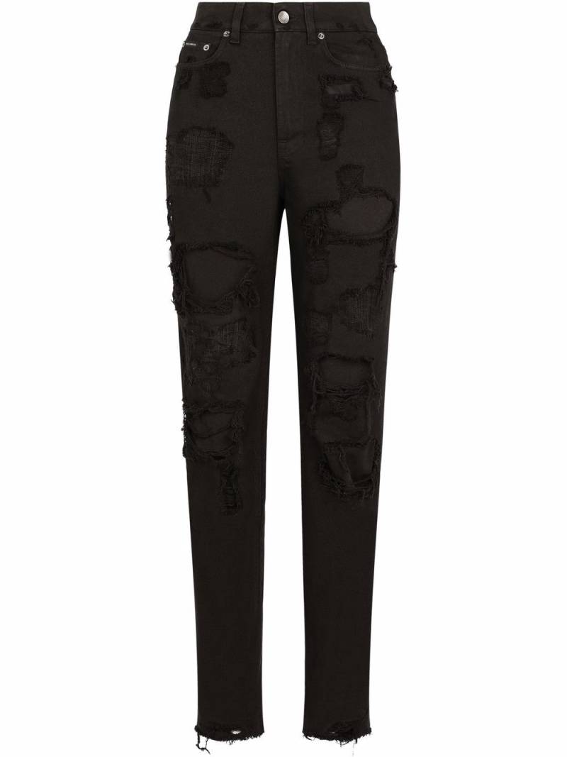 Dolce & Gabbana Boyfriend-Jeans im Distressed-Look - Schwarz von Dolce & Gabbana