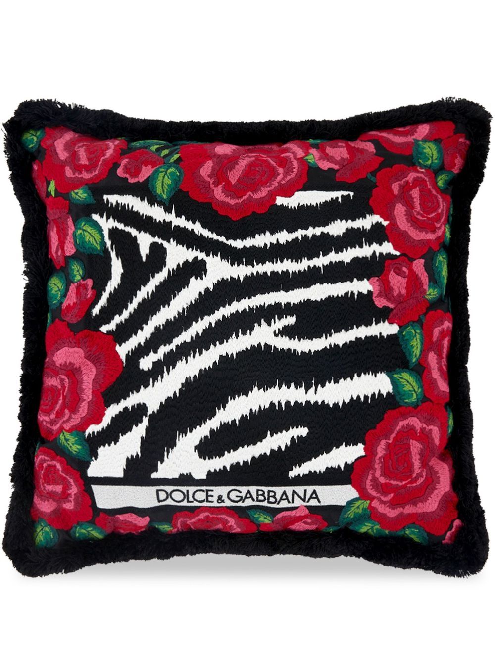 Dolce & Gabbana Kleines Kissen mit Zebra-Print - Rosa von Dolce & Gabbana