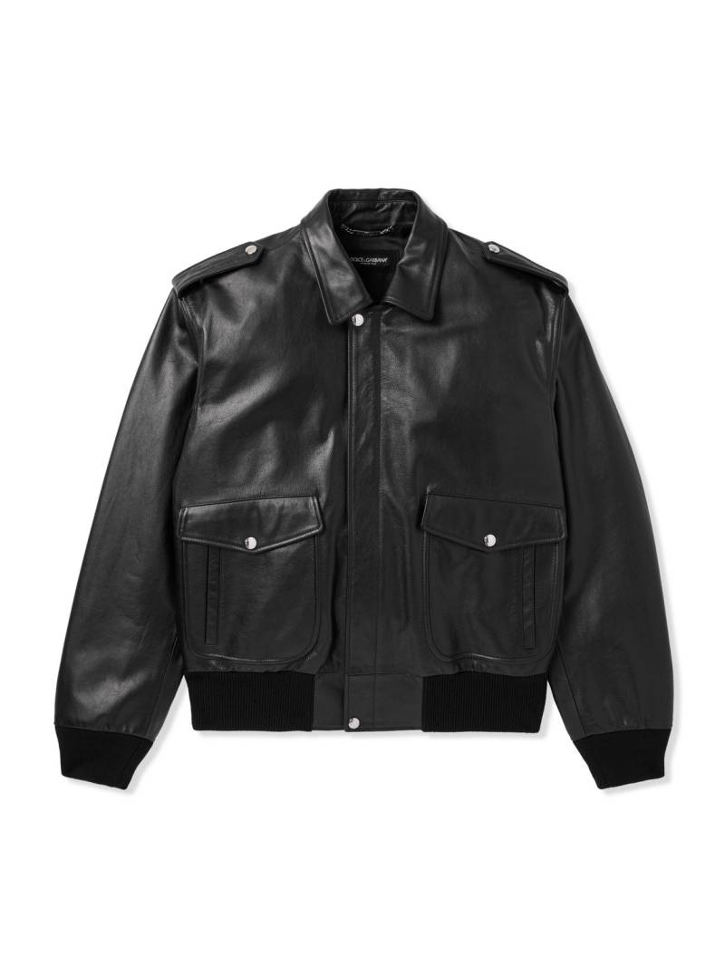 Dolce&Gabbana - Leather Jacket - Men - Black - IT 46 von Dolce&Gabbana