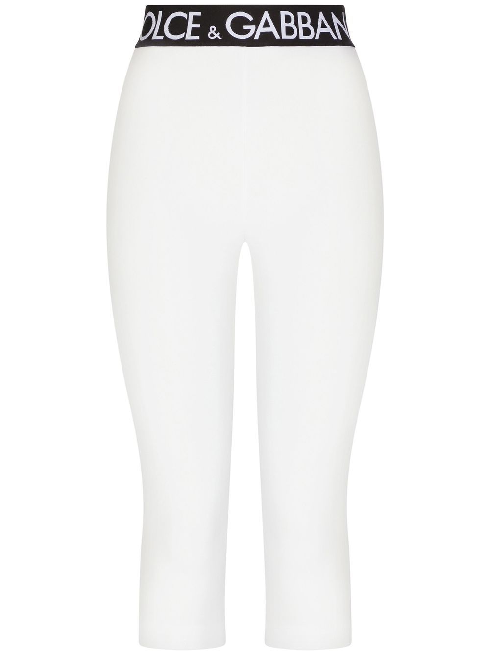 Dolce & Gabbana Cropped-Leggings mit Logo-Bund - Weiß von Dolce & Gabbana