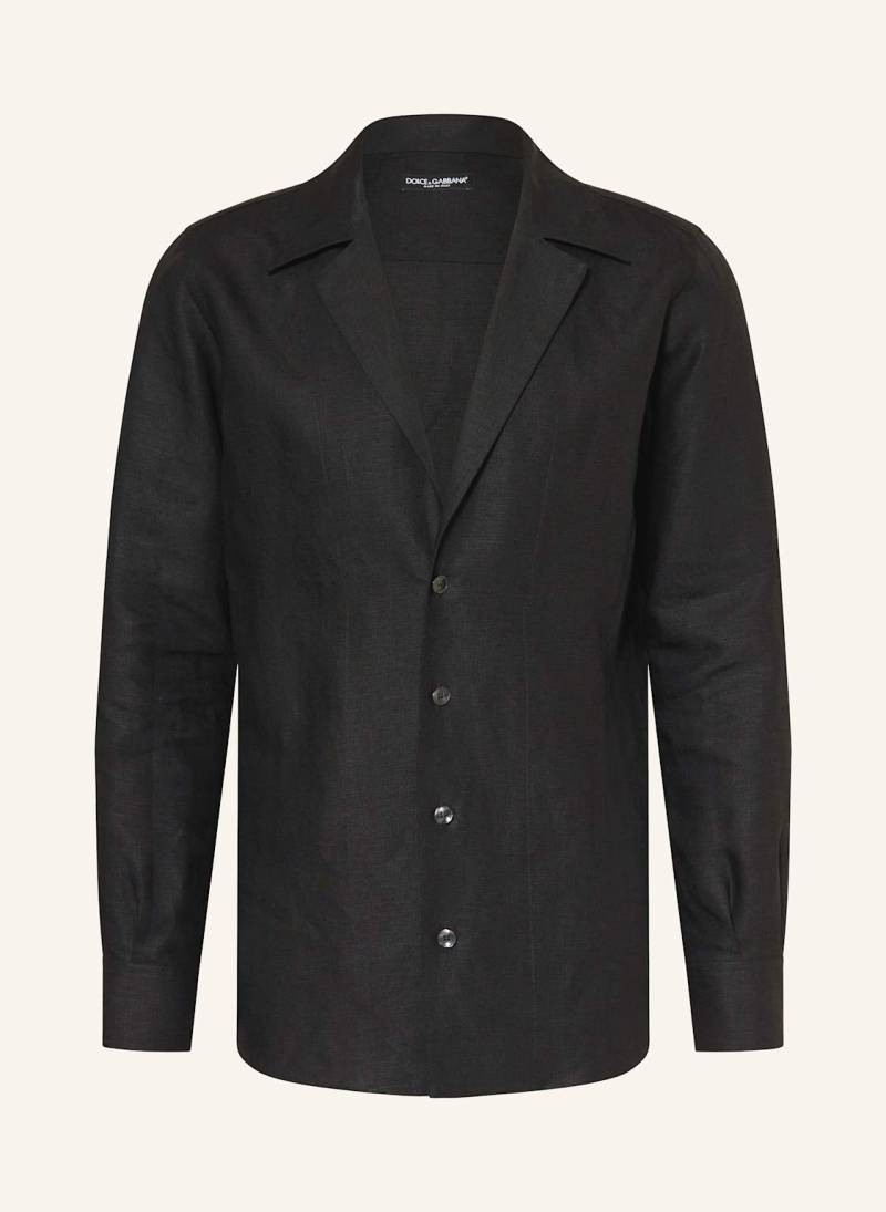Dolce & Gabbana Leinenhemd Regular Fit schwarz von Dolce & Gabbana