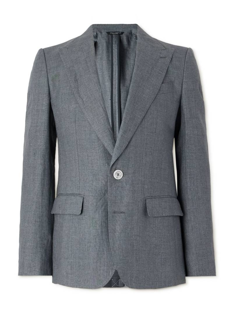 Dolce&Gabbana - Linen Blazer - Men - Gray - IT 46 von Dolce&Gabbana