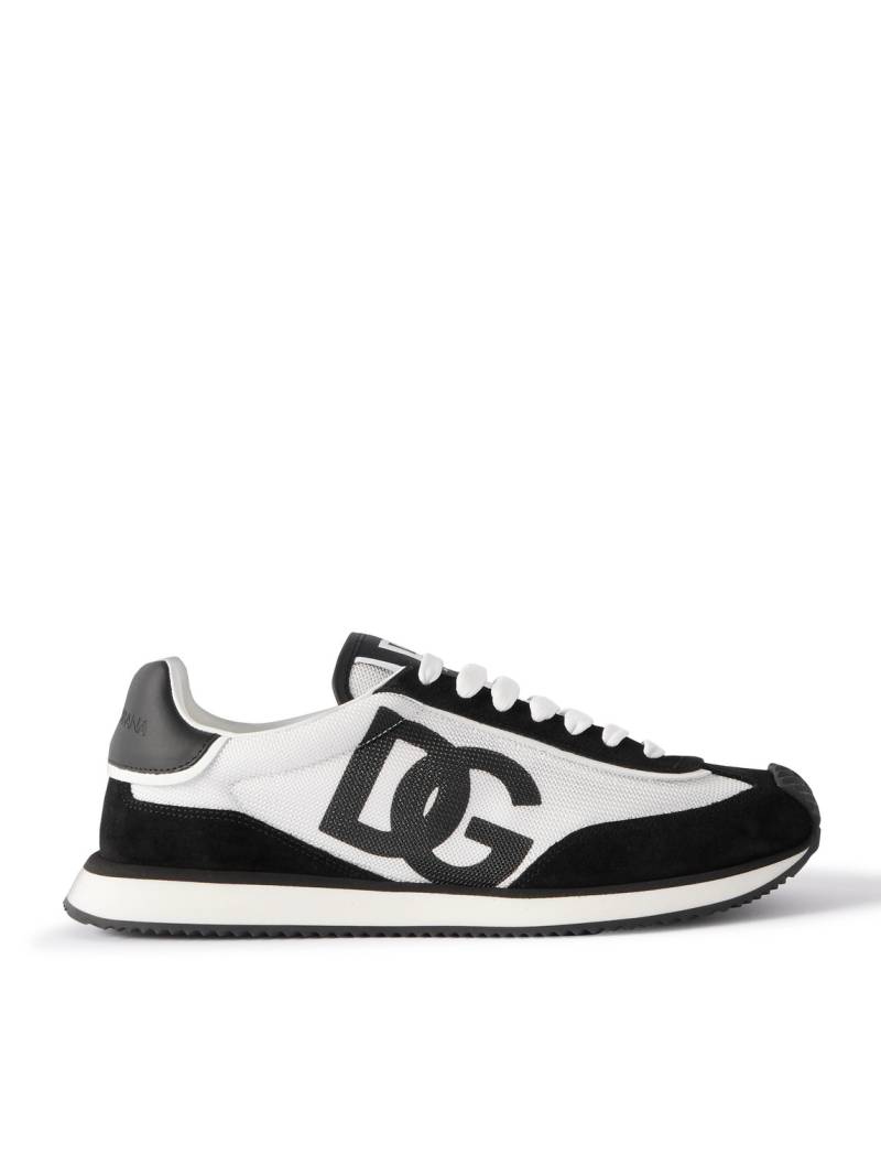 Dolce&Gabbana - Logo-Print Mesh, Leather and Suede Sneakers - Men - Black - EU 45 von Dolce&Gabbana