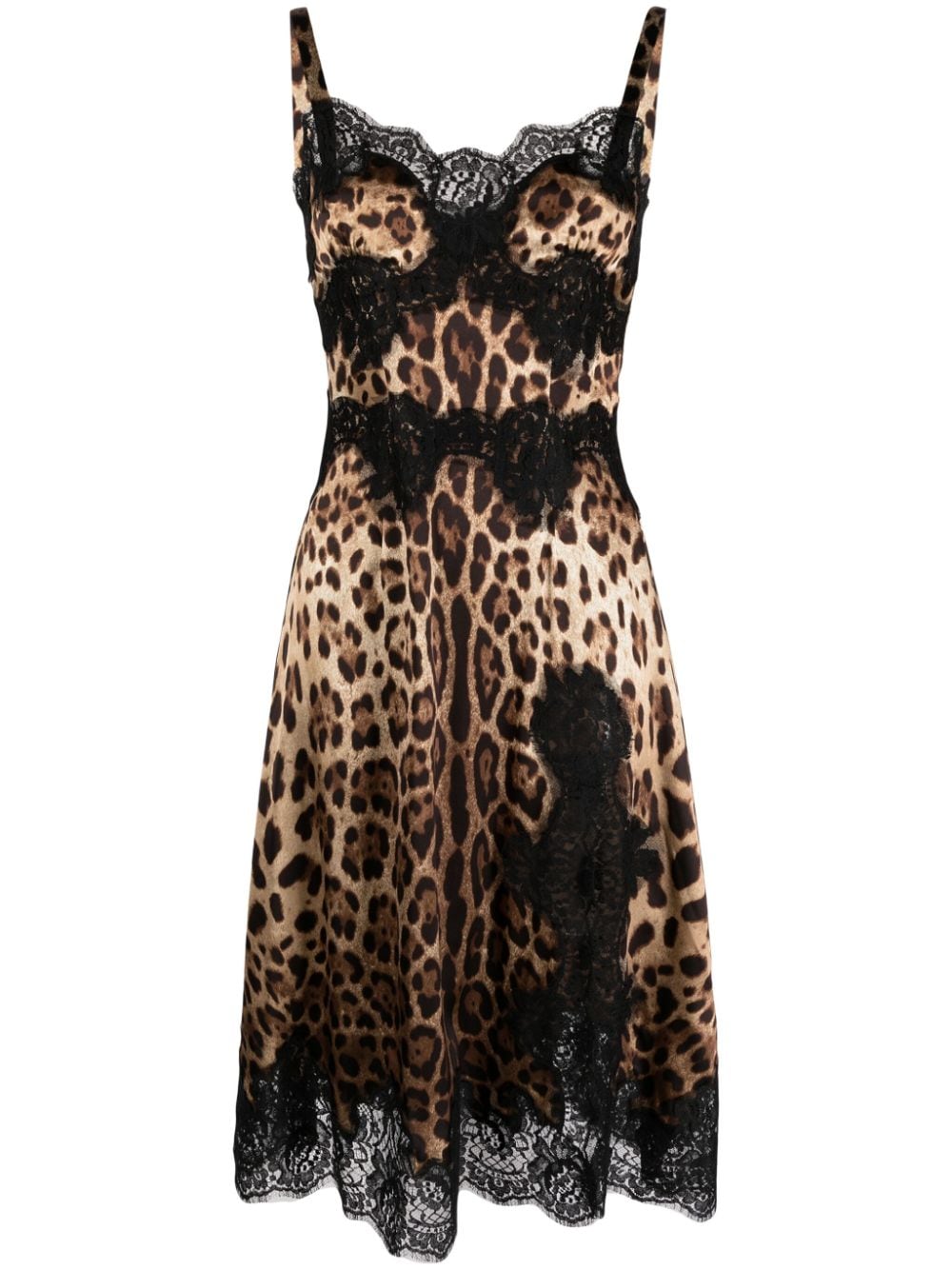 Dolce & Gabbana Midikleid mit Leoparden-Print - Braun von Dolce & Gabbana