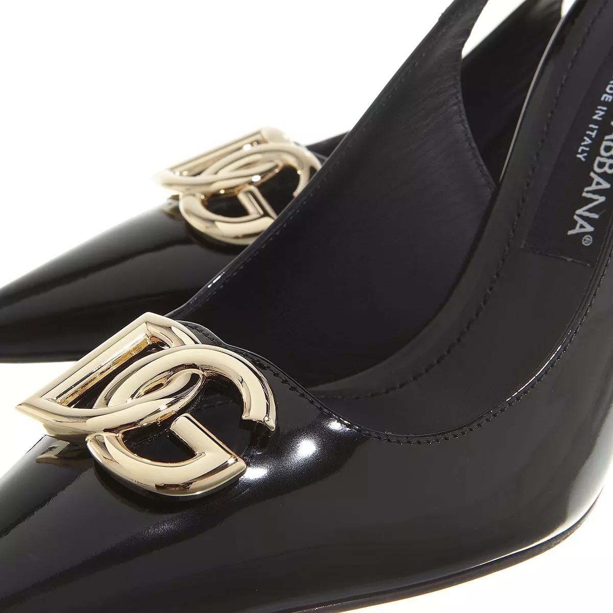 Dolce&Gabbana Pumps & High Heels - Logo-Detailed Slingback Pumps - Gr. 37 (EU) - in Schwarz - für Damen von Dolce&Gabbana