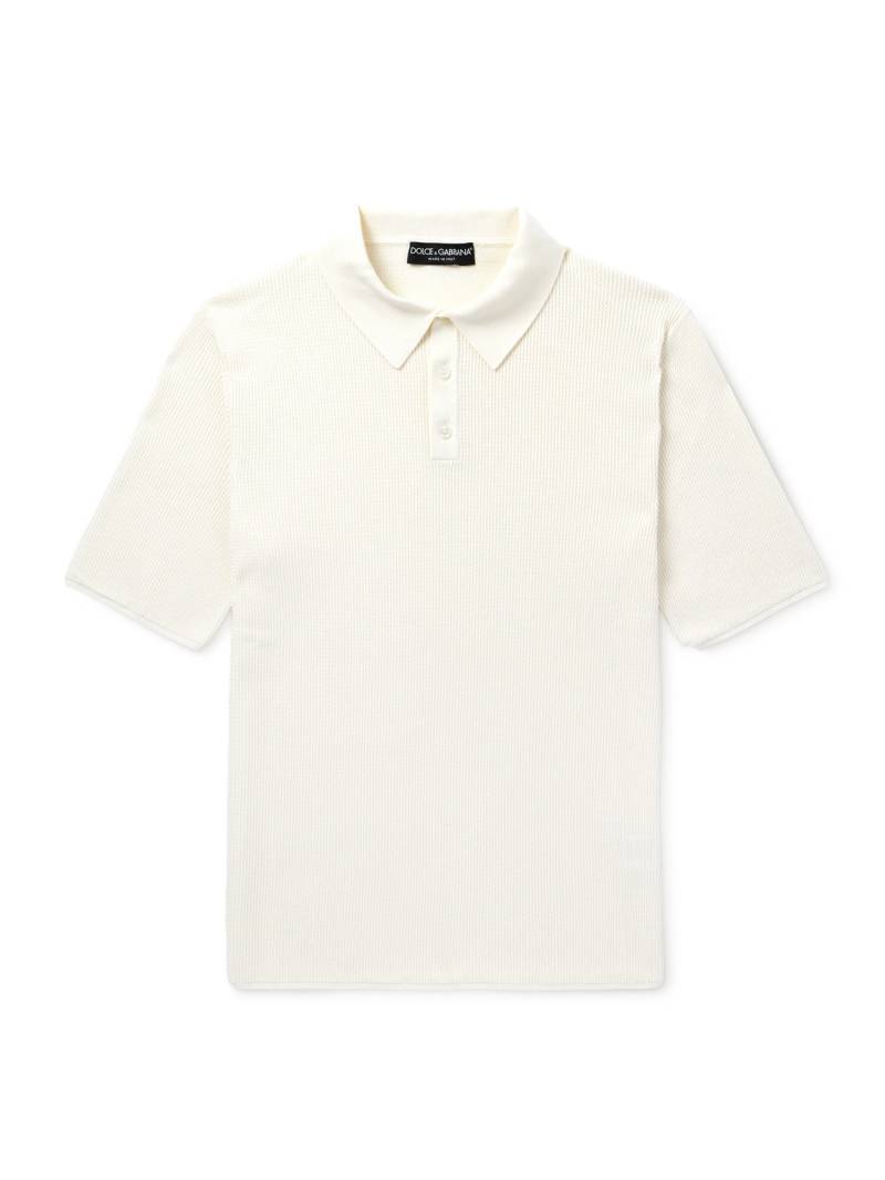 Dolce&Gabbana - Ribbed Cotton Polo Shirt - Men - Neutrals - IT 48 von Dolce&Gabbana