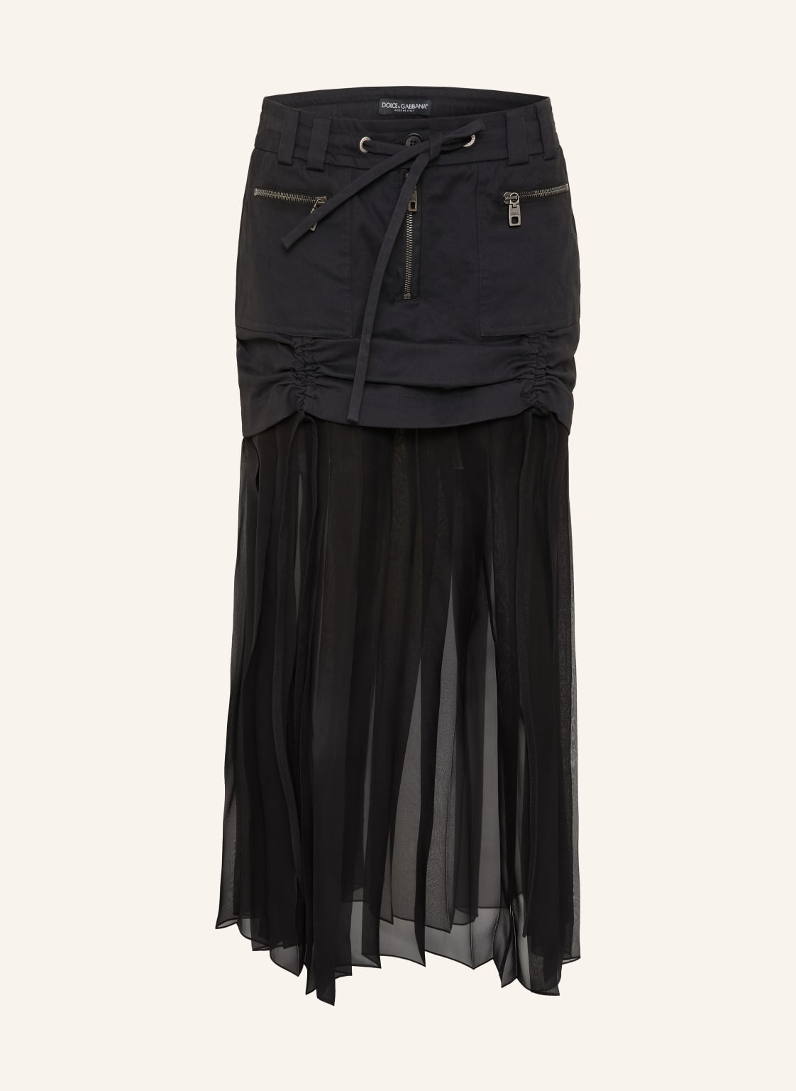 Dolce & Gabbana Rock Mit Seide Im Materialmix schwarz von Dolce & Gabbana