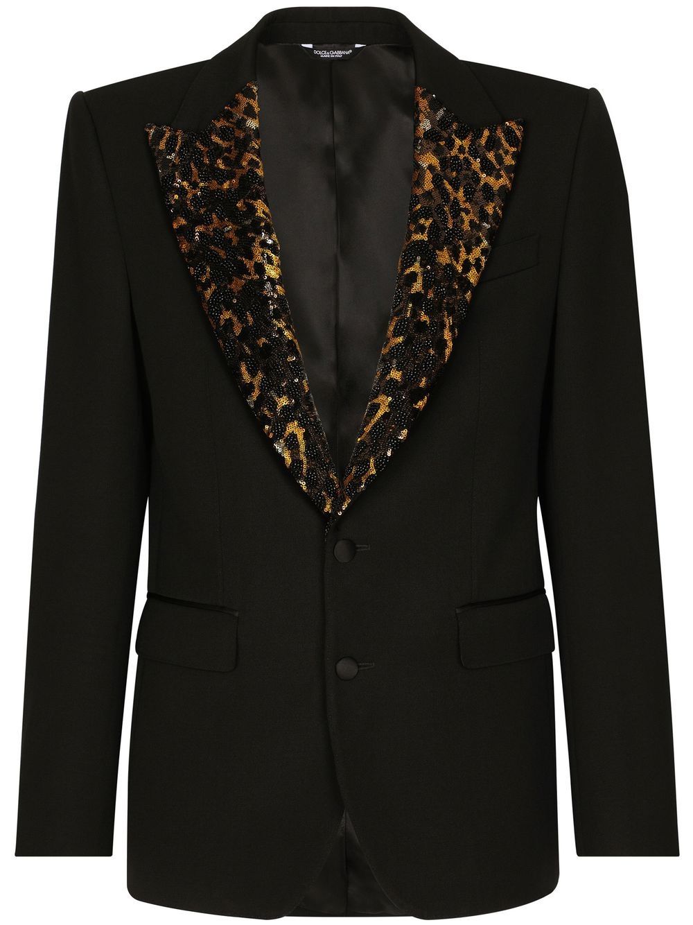 Dolce & Gabbana Sicilia-Fit-Sakko mit Leoparden-Print - Schwarz von Dolce & Gabbana