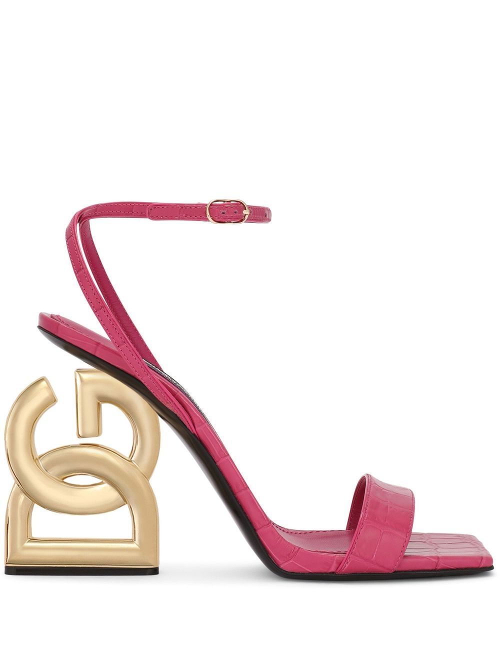 Dolce & Gabbana 3.5 Sandalen mit Kroko-Effekt 105mm - Rosa von Dolce & Gabbana