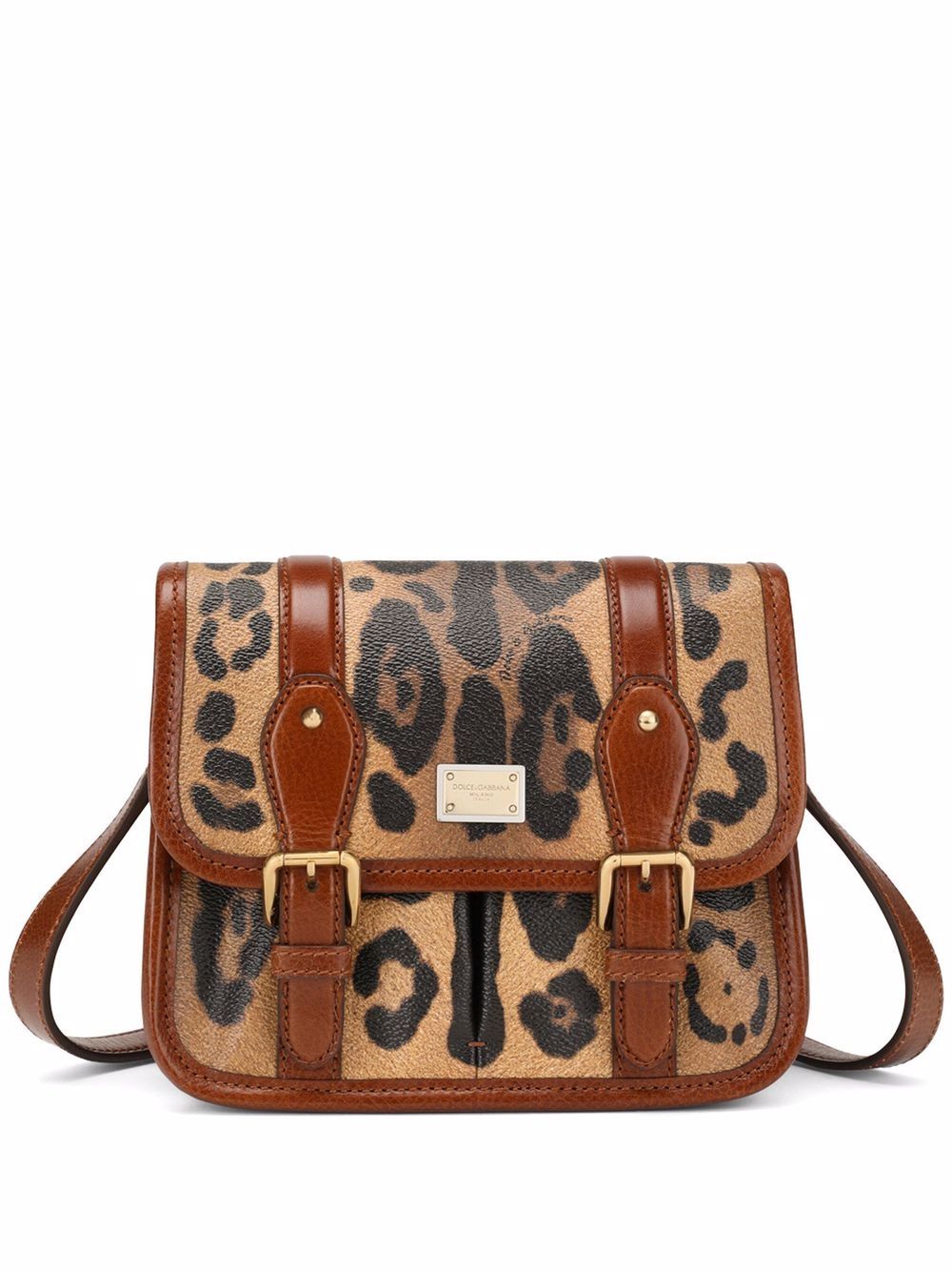 Dolce & Gabbana Kleine Crespo Kuriertasche mit Leoparden-Print - Braun von Dolce & Gabbana