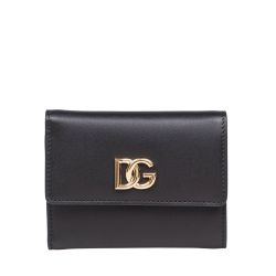 Dolce & Gabbana Schwarzes Leder Portemonnaie Mit Dg Logo von Dolce & Gabbana