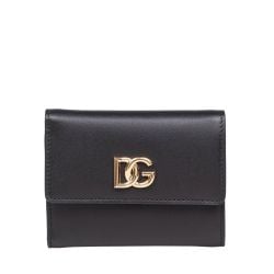 Dolce & Gabbana Schwarzes Leder Portemonnaie Mit Dg Logo von Dolce & Gabbana