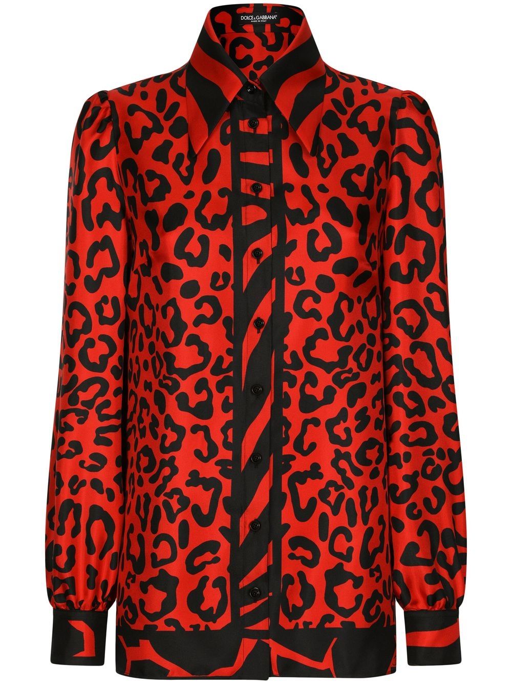 Dolce & Gabbana Seidenhemd mit Leoparden-Print - Rot von Dolce & Gabbana