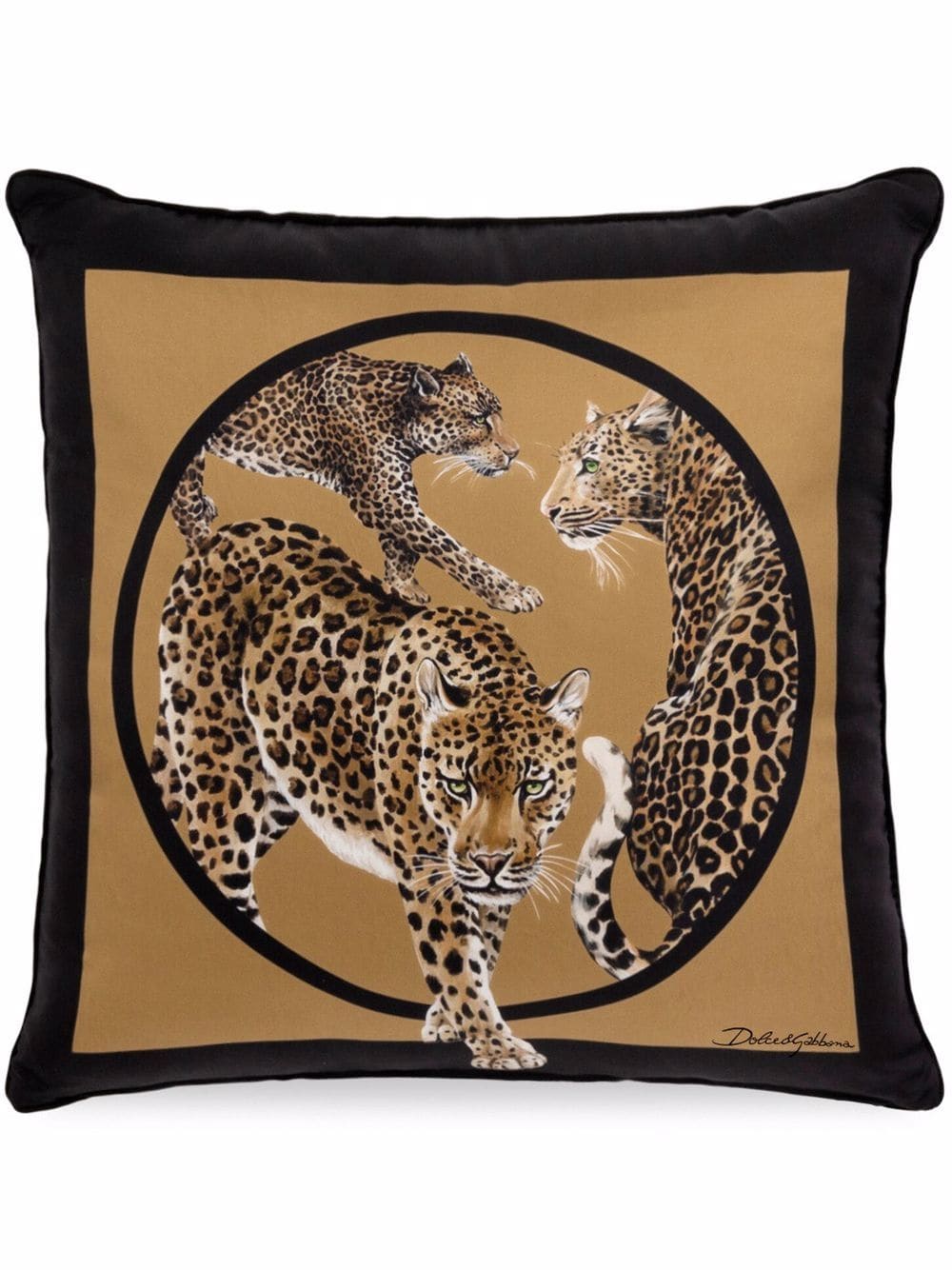 Dolce & Gabbana Seidenkissen mit Leoparden-Print - Braun von Dolce & Gabbana