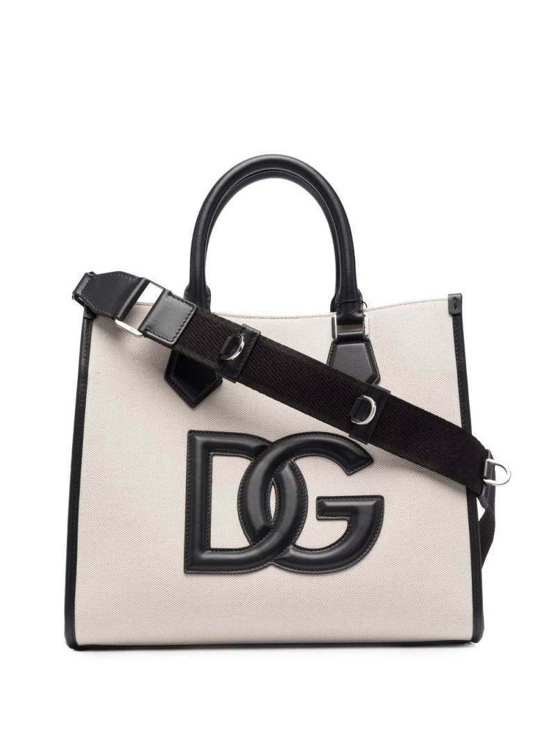 Dolce & Gabbana Shopper mit Logo-Patch - Nude von Dolce & Gabbana