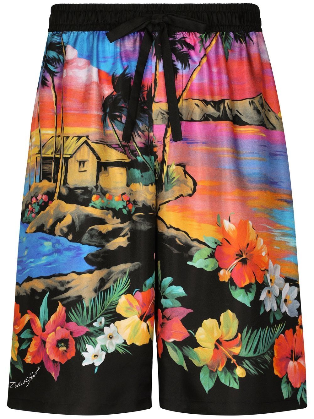 Dolce & Gabbana Shorts im Oversized-Look mit Print - Schwarz von Dolce & Gabbana