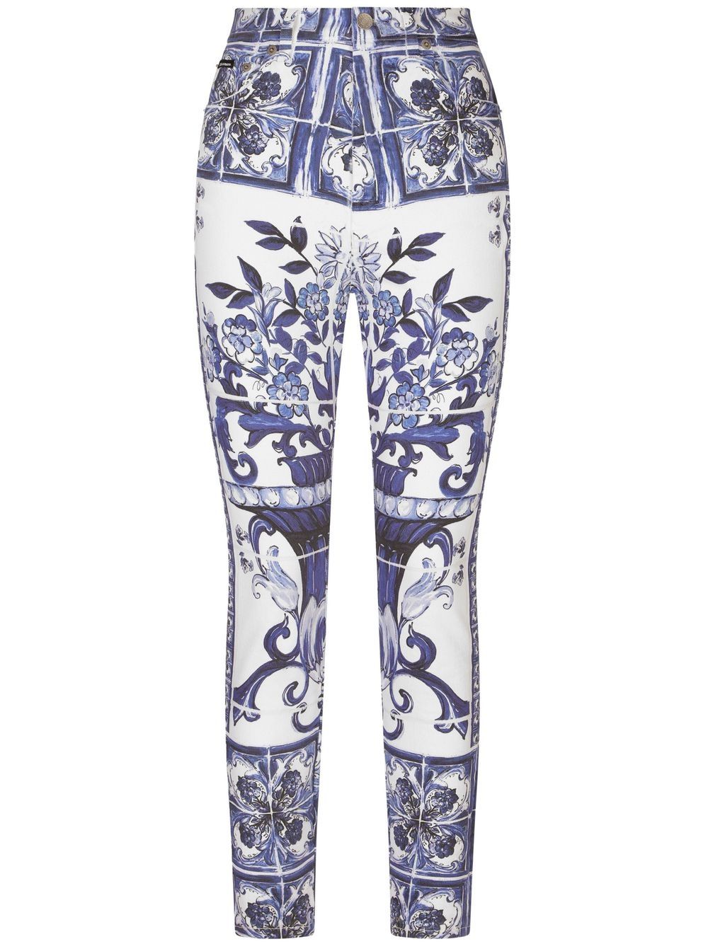 Dolce & Gabbana Grace Skinny-Jeans mit Majolica-Print - Blau von Dolce & Gabbana