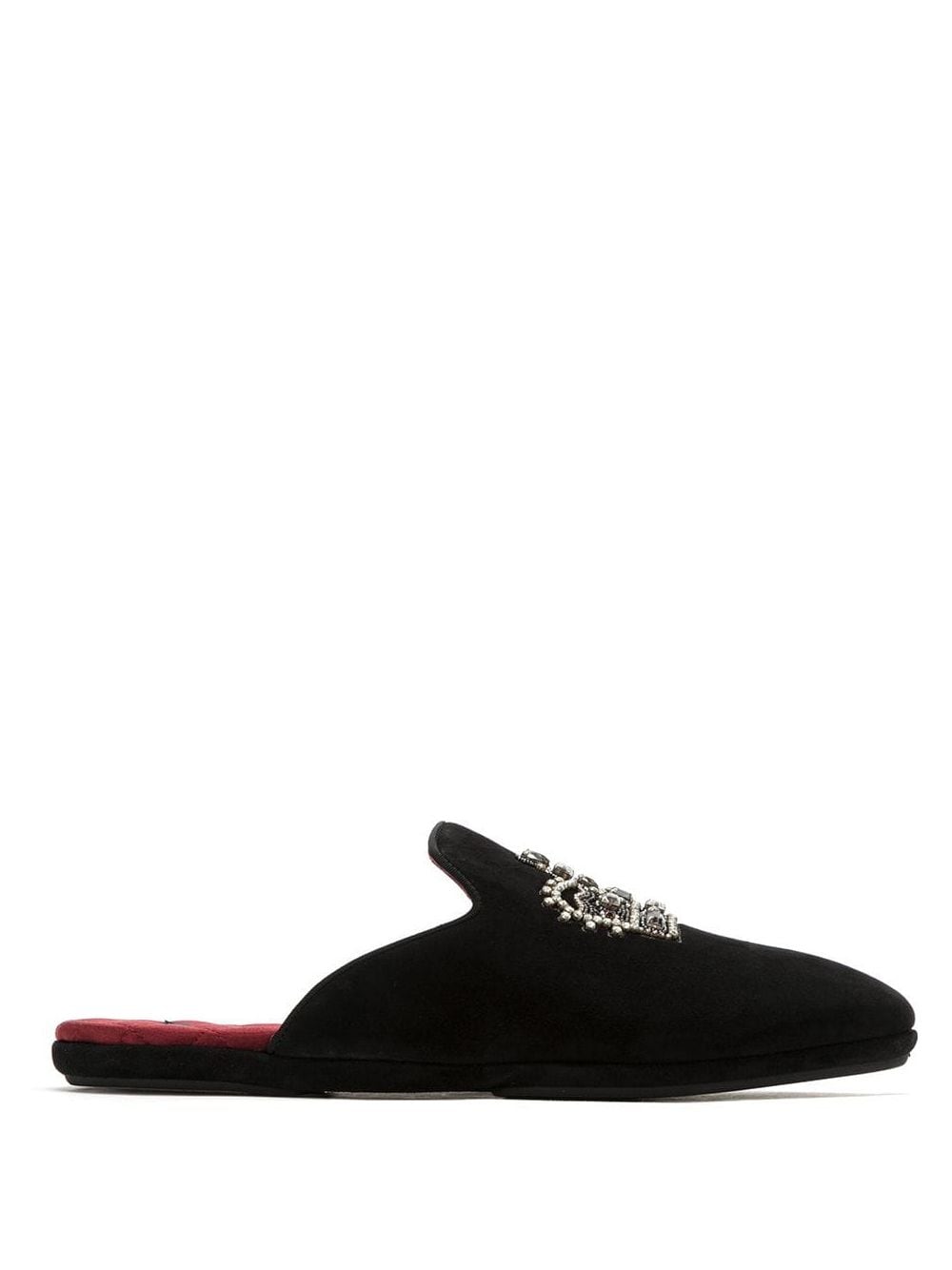 Dolce & Gabbana Slipper mit Kronen-Patch - Schwarz von Dolce & Gabbana