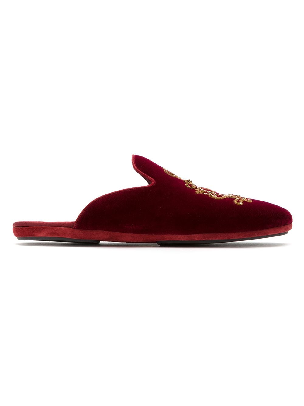 Dolce & Gabbana logo embroidered slippers - Rot von Dolce & Gabbana