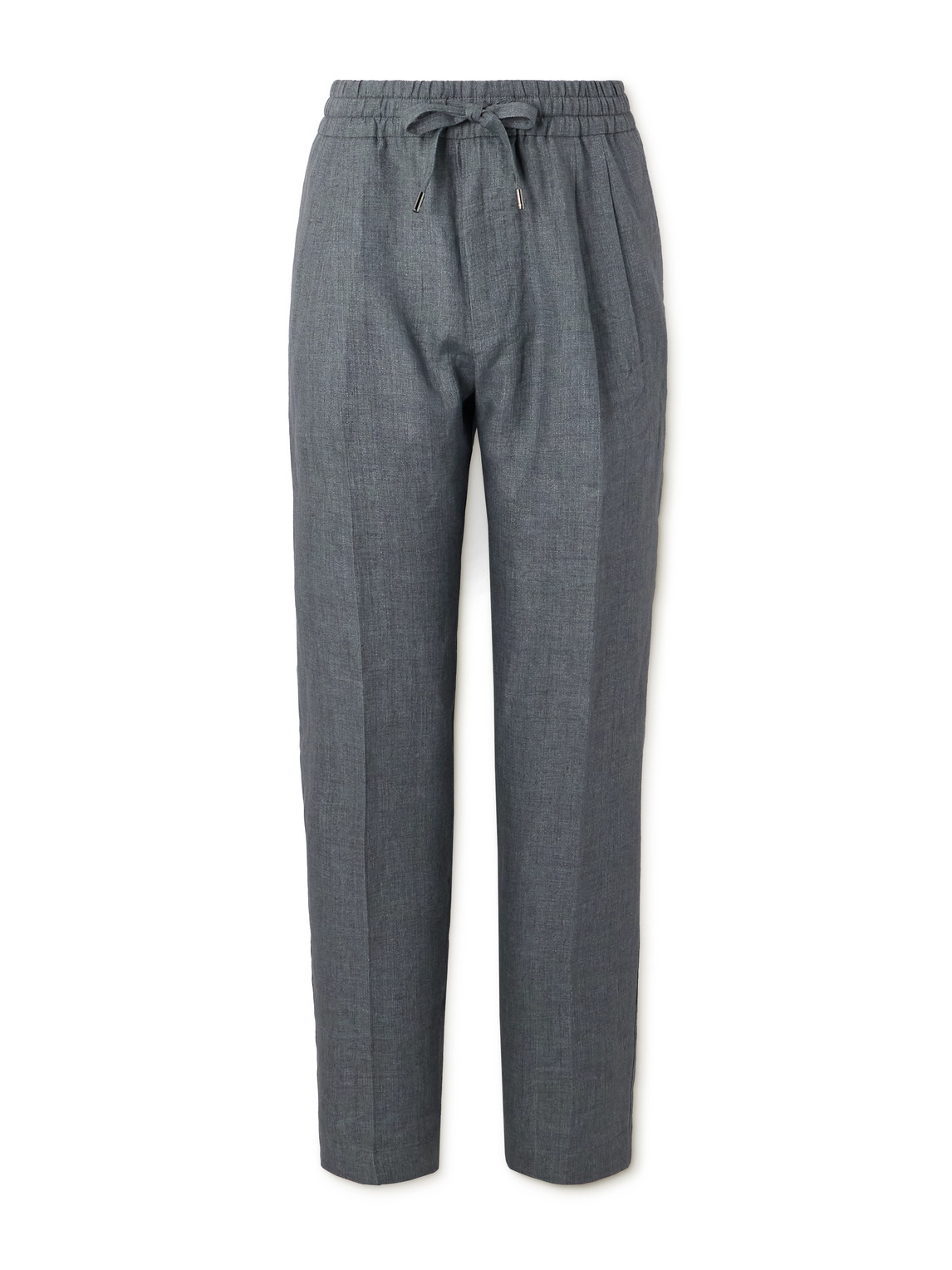Dolce&Gabbana - Straight-Leg Pleated Linen-Canvas Drawstring Trousers - Men - Gray - IT 48 von Dolce&Gabbana
