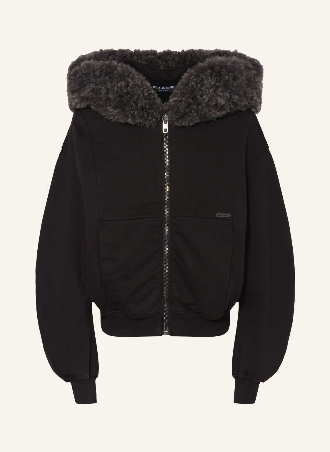 Dolce & Gabbana Sweatjacke Mit Kunstfell schwarz von Dolce & Gabbana