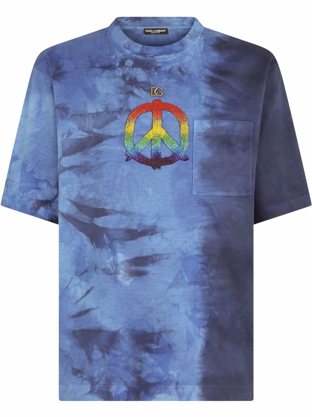 Dolce & Gabbana T-Shirt mit Batikmuster - Blau von Dolce & Gabbana