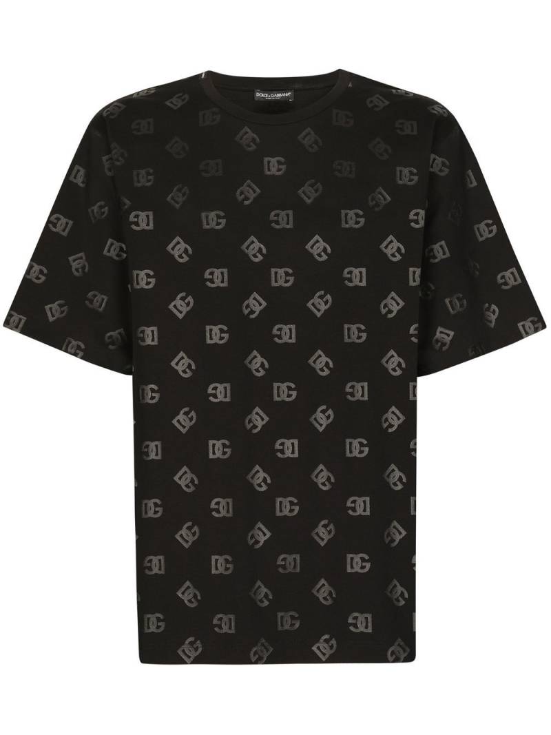 Dolce & Gabbana T-Shirt mit Monogramm-Print - Schwarz von Dolce & Gabbana