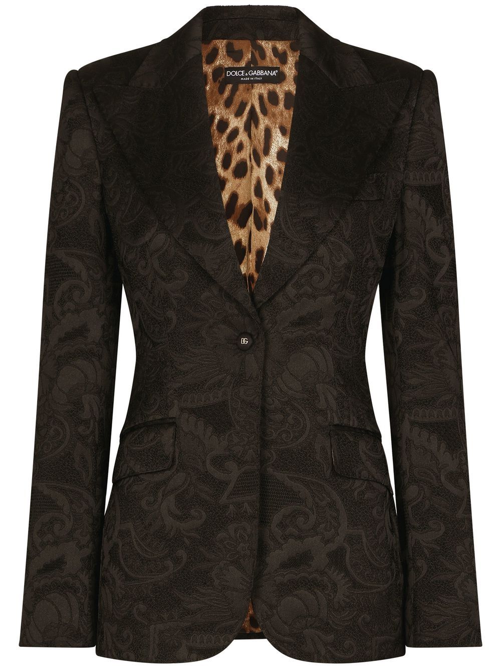 Dolce & Gabbana Einreihiger Turlington Blazer aus Jacquard - Braun von Dolce & Gabbana