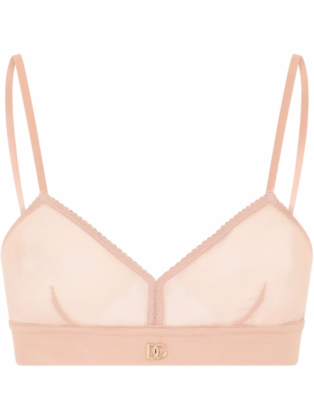 Dolce & Gabbana Triangel-BH mit DG-Logo - Nude von Dolce & Gabbana