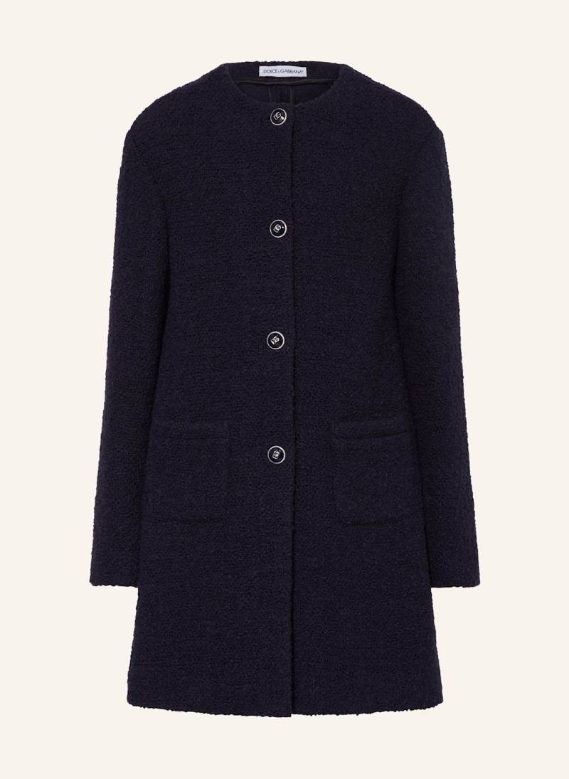 Dolce & Gabbana Wollmantel Aus Bouclé blau von Dolce & Gabbana